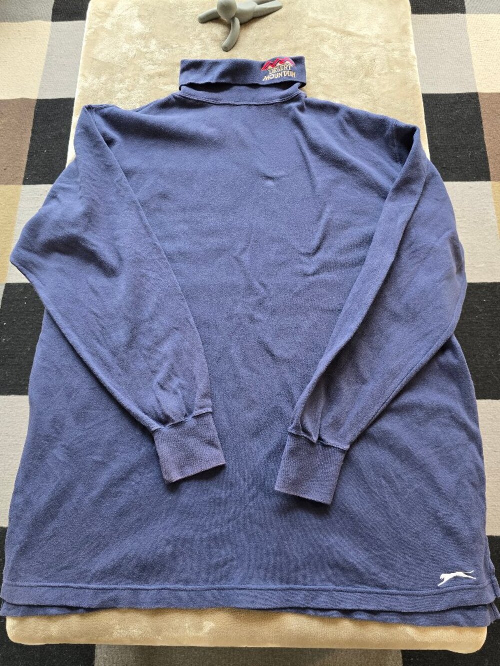 Vintage 90s Slazenger Desert Mountain Mock Neck Long Sleeve Shirt Blue XL